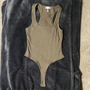 Meshki Ribbed Racerback Thong Bodysuit